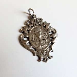 Antique French First Communion Medal Pendant, First Communion Pendant 1910
