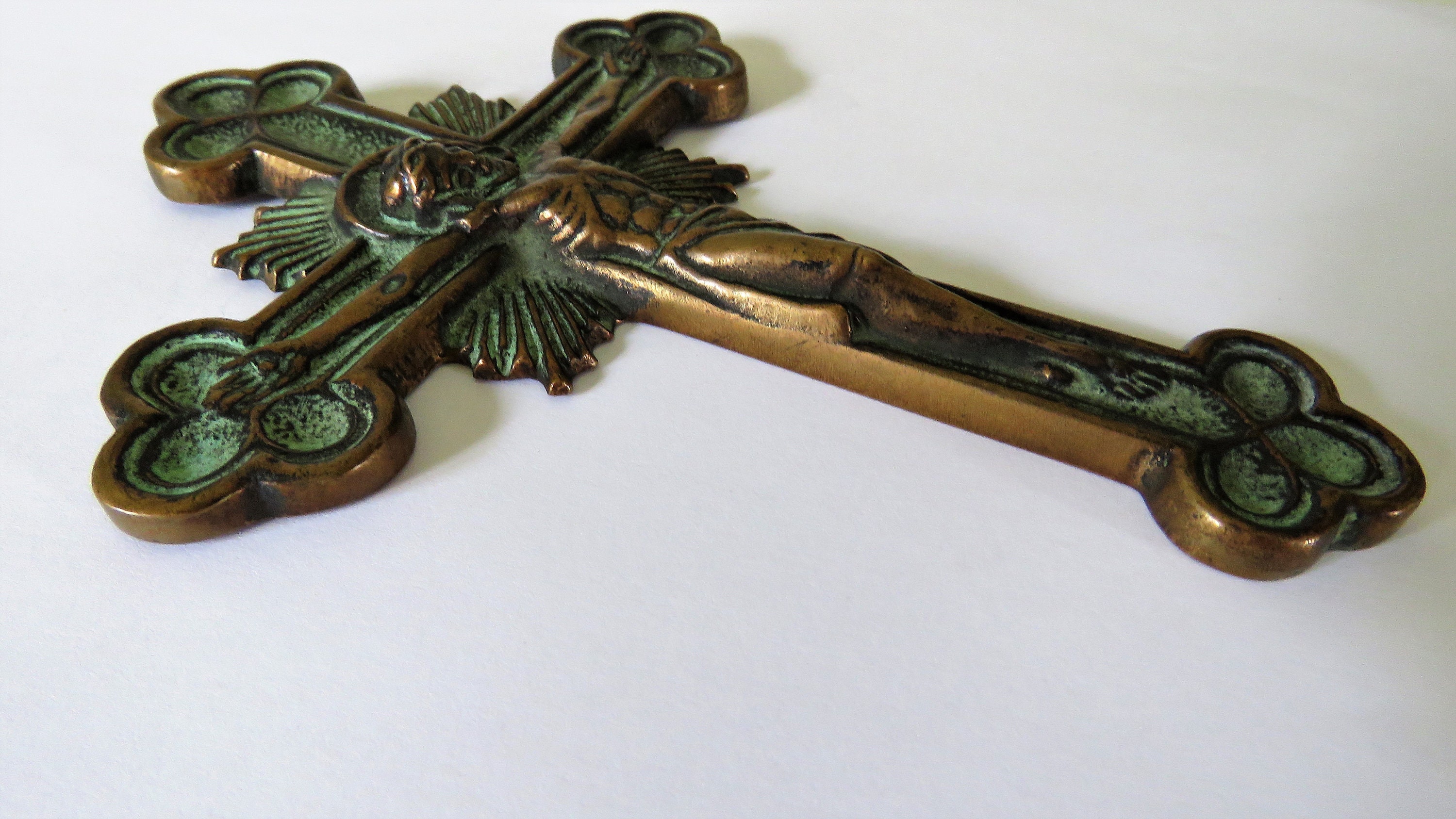 Crucifix en Bronze Français Vintage Max Le Verrier, Crucifix Millésimé, Le Verrier, Du Clergé França