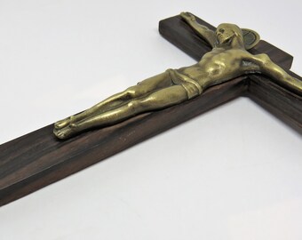 Vintage French Hartmann Crucifix, Bronze Hartmann Crucifix, Pectoral Hartmann Crucifix, Hartmann Crucifix, 6", SHIPPING INCLUDED