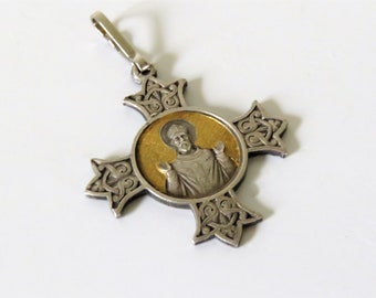 Antique French Cross Pendant St Martin Of Tours