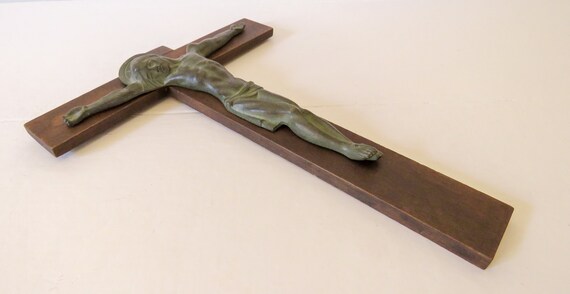 Vintage French Art Deco Bronze HARTMANN Crucifix 10.5 - Etsy