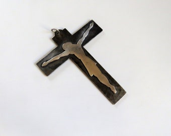 Vintage French Modernist Pectoral Clergy, Crucifix, Jean Despres Crucifix