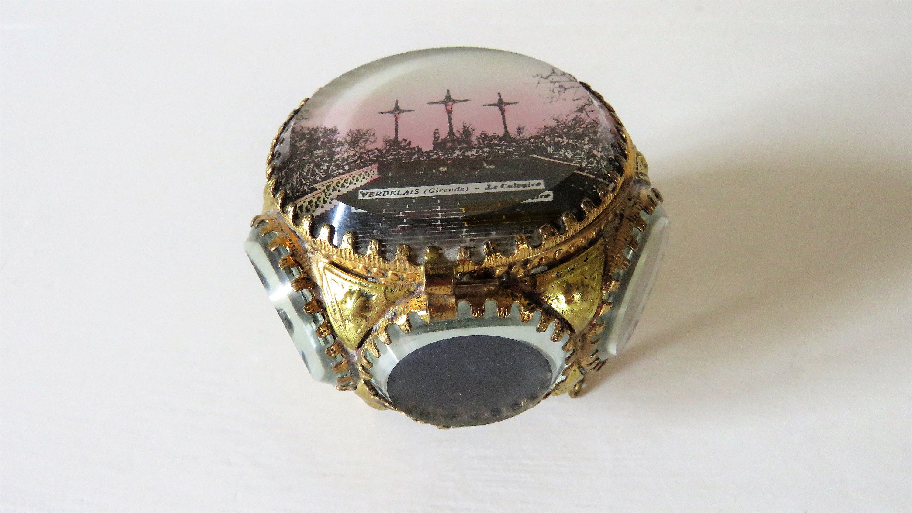 Boîte à Bibelots Ormolu Français Antique, Boîte Bijoux Antique