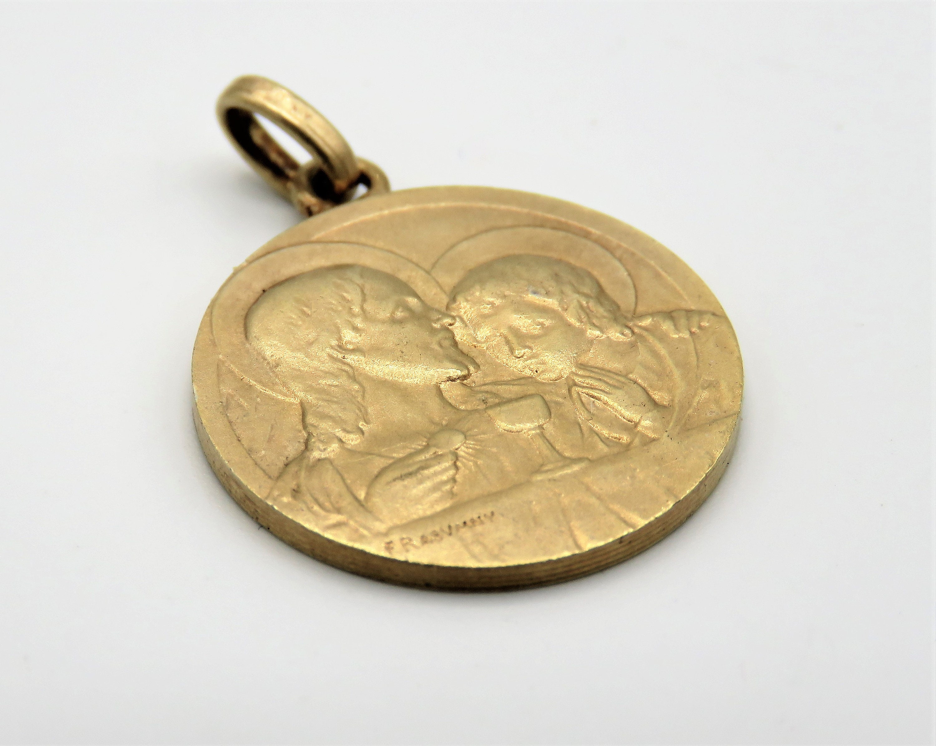 Vintage Français Pendentif de Première Communion, d'eucharistie Rasumny, Communion Français