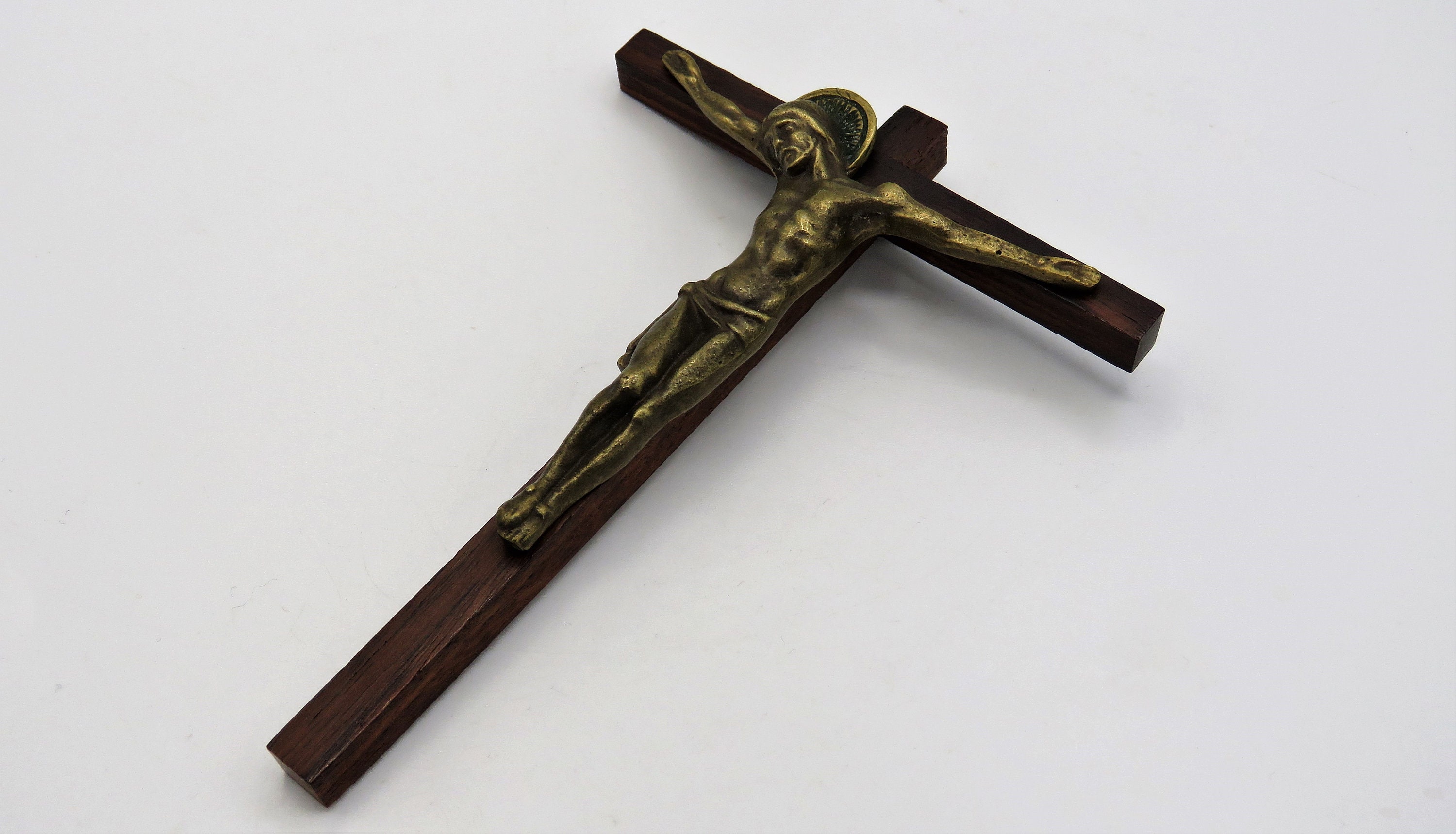 Crucifix Art Déco Français Vintage, Crucifix Déco, Pectoral, Bronze Français