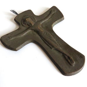 Vintage Bronze Crucifix Signed K - Religious Wall Decor