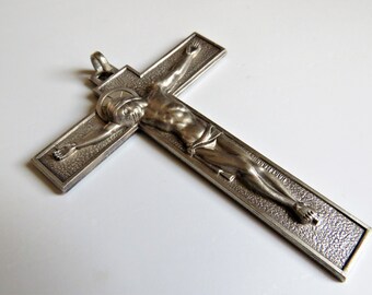Vintage French Hartmann Pectoral Crucifix 2.7/8", Hartmann Crucifix