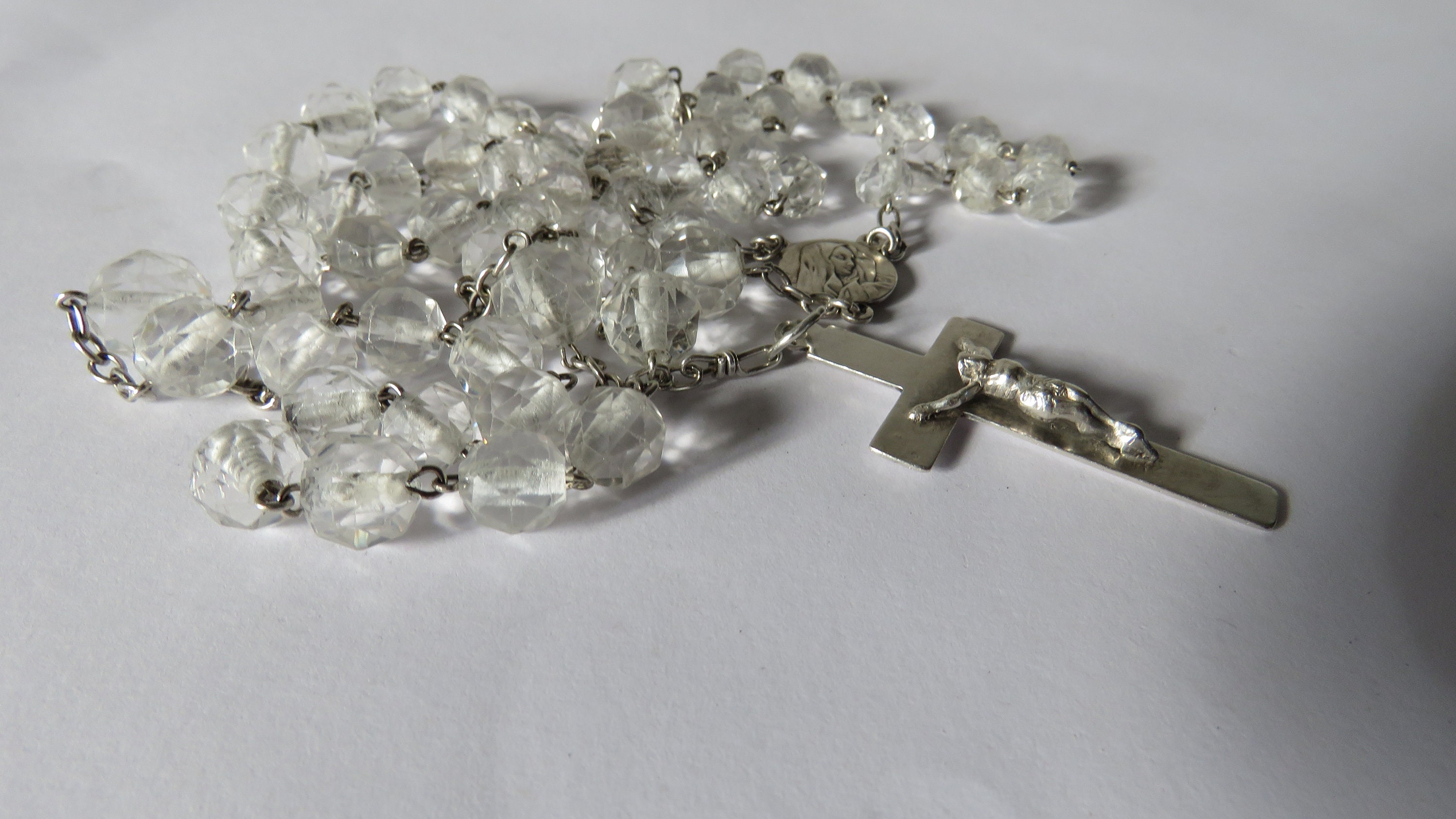 Rosaré Antique en Français Argent de Cristal, Rosaire Antique, Antique