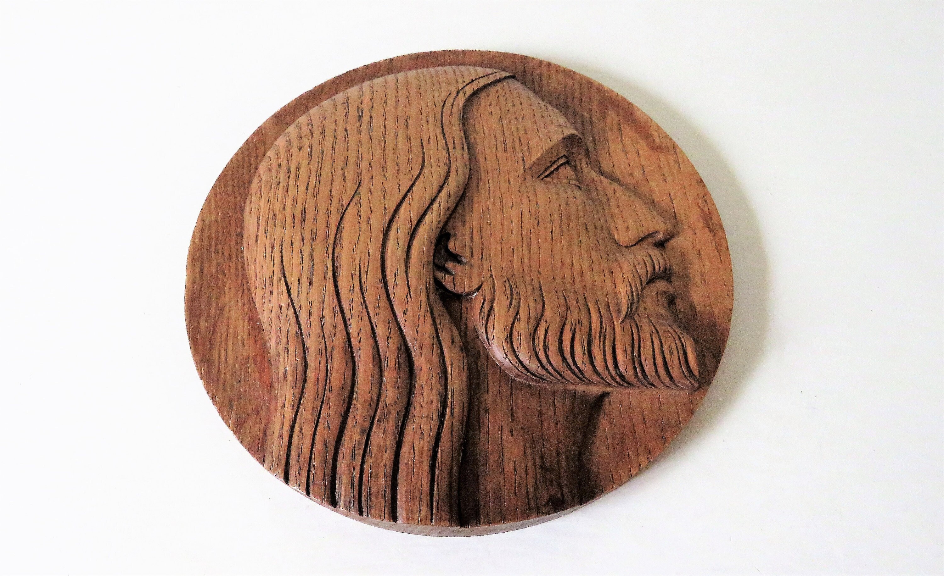 Plaque de Jésus Sculptée à La Main Français Antique, Plaque Religieuse Antique 1934