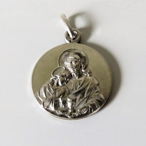 Antique French First Communion Medal Pendant, Antique Communion Pendant, Antique Silver Medal