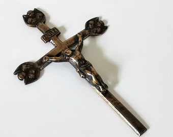 Antique French Bronze Mission Crucifix: Souvenir du Jubilee 1851