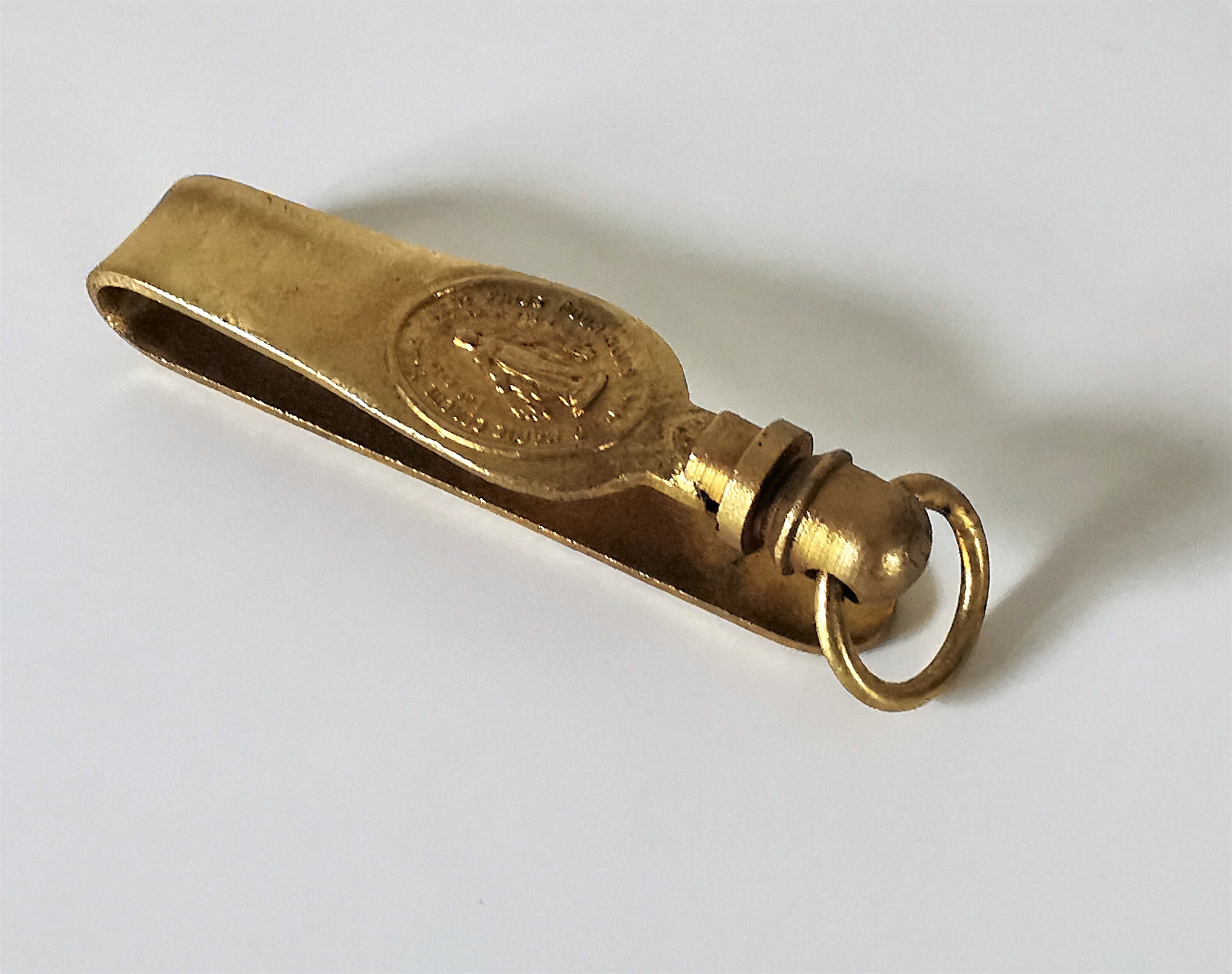 Clip de Rosaire Antique Français, Clip Ceinture d'habitude, en Laiton, Religieuse