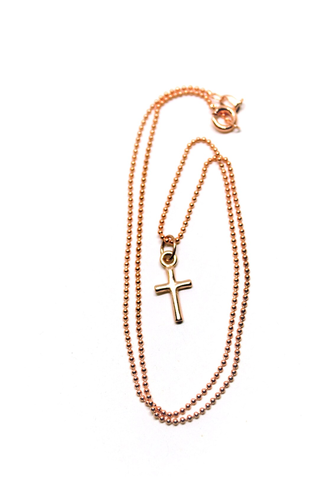 Rose Gold Cross Necklace Rose Gold Jewellery for Women, Rose Gold