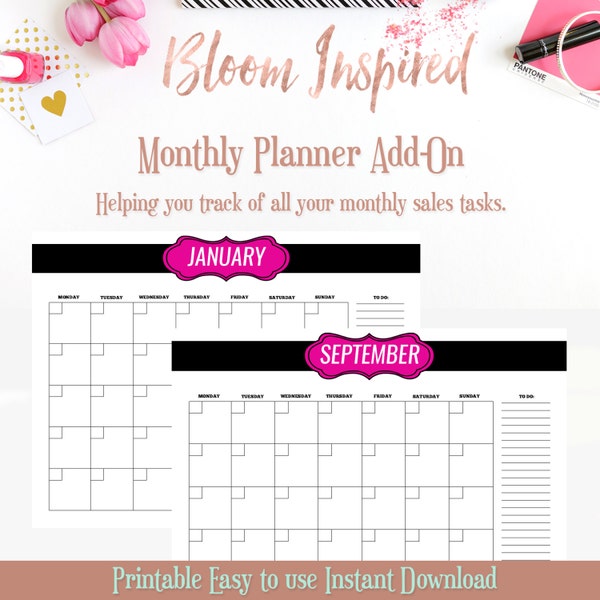 Direct Sales Printable Monthly Planner Pure Romance, Thirty One, Paparazzi, Perfectly Posh, Pink Zebra, Avon, Pink Papaya, Damsel in Defense