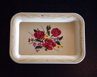 Handprinted Rose Tin lade