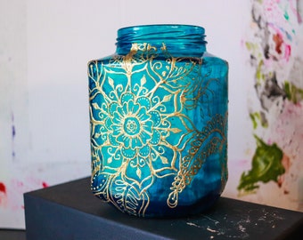 Turquoise Moroccan Bohemian Style Jar