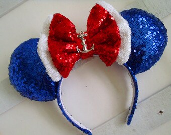 Super Sparkle Sequin Disney Cruise Custom Mouse Ears inspired by Disney, Disney cruise ears, cruise mouse ears