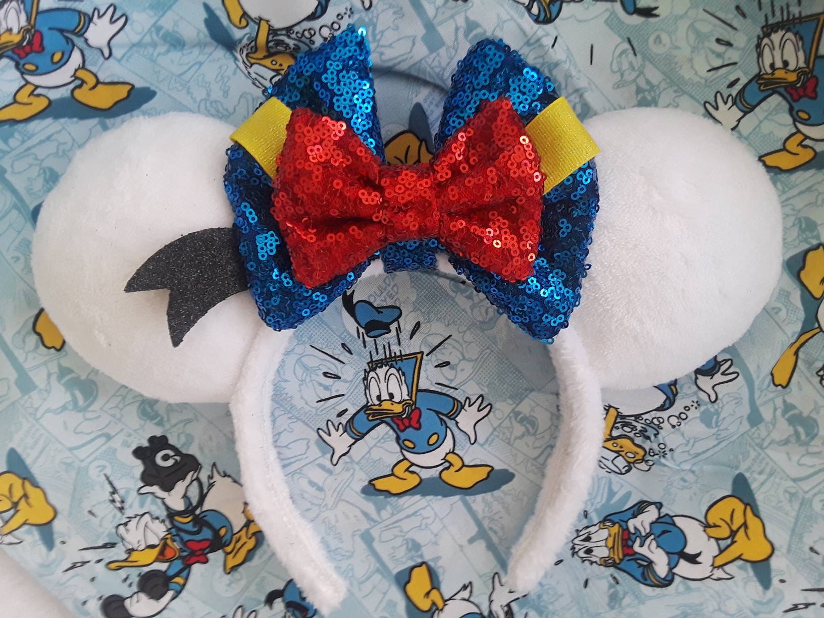Donald Duck Ears Minky Donald Duck Ears Custom Mouse Ears Etsy