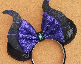 Maleficent Inspired Ears, Villains, Maleficent villain Mouse ears headband, inspired by Disney