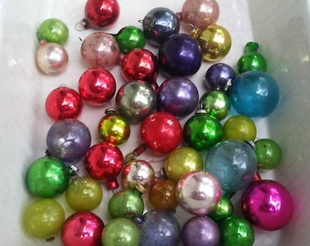vintage feather tree miniature christmas ornaments 1940s decorations 41 assorted color mercury glass balls speckled chippy shabby bulbs - 1940s Christmas Decorations vintage feather tree miniature christmas ornaments 1940s decorations 41 assorted color mercury glass balls speckled chippy shabby bulbs - 1940s Christmas Decorations