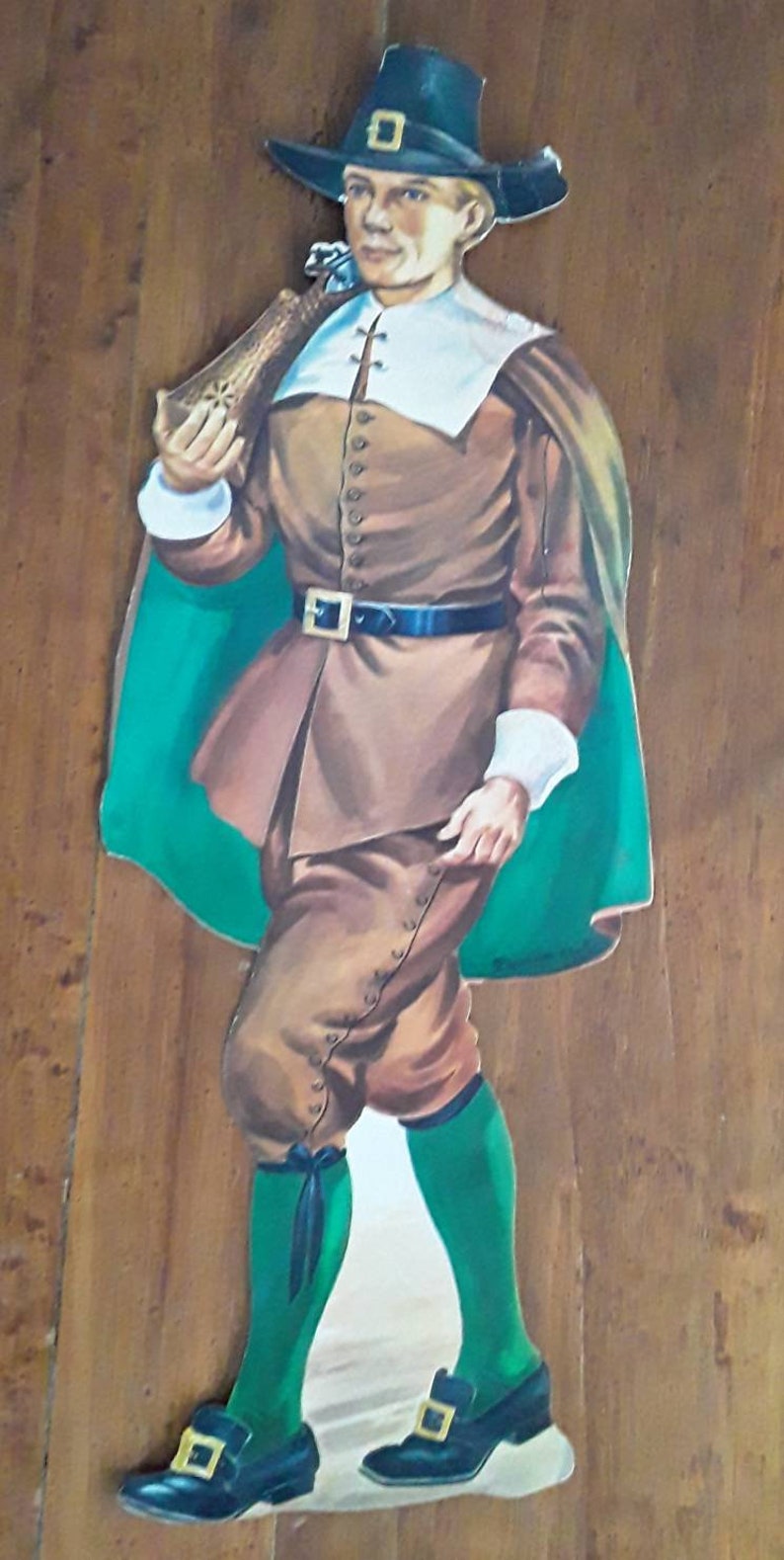 Vintage Dennison Large Thanksgiving Turkey Bird Pilgrim ...