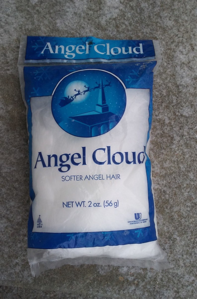 Vintage Angel Hair Christmas Decoration White Spun Glass Putz Etsy