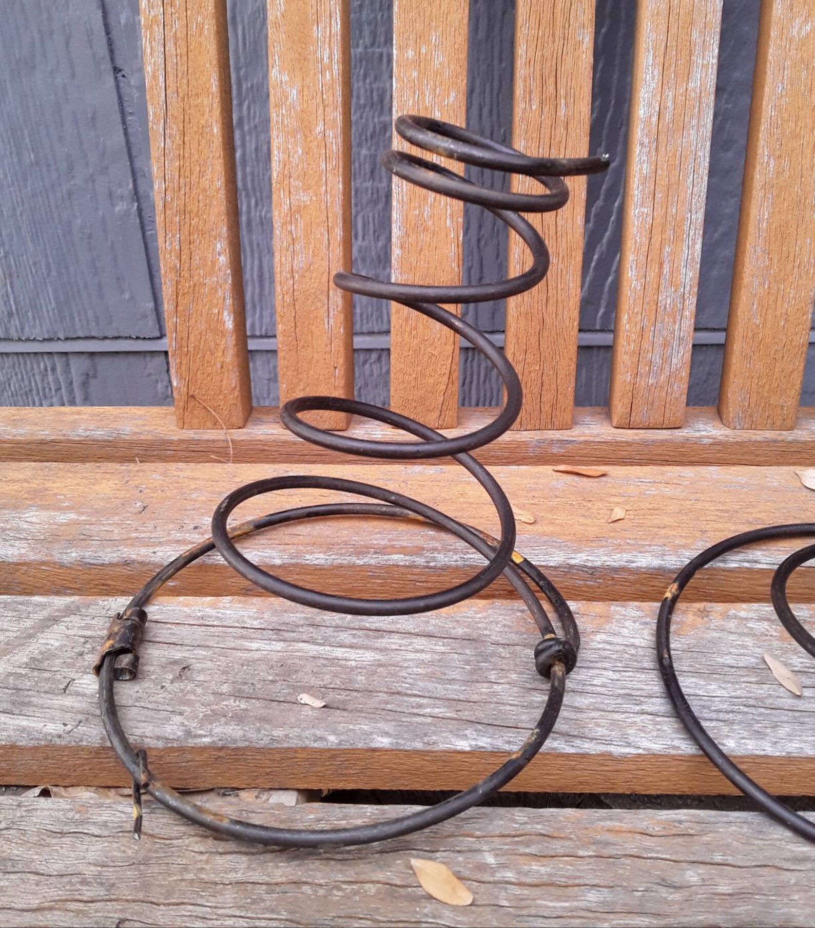 2 Rusty Bed Springs Vintage steel metal coiled mattress spring Etsy