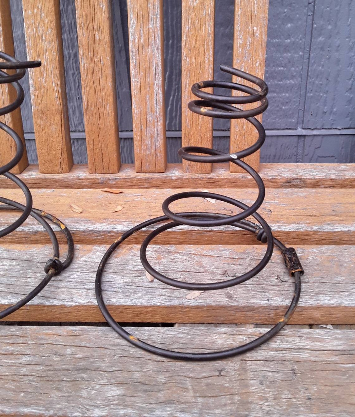 2 Rusty Bed Springs Vintage steel metal coiled mattress spring Etsy
