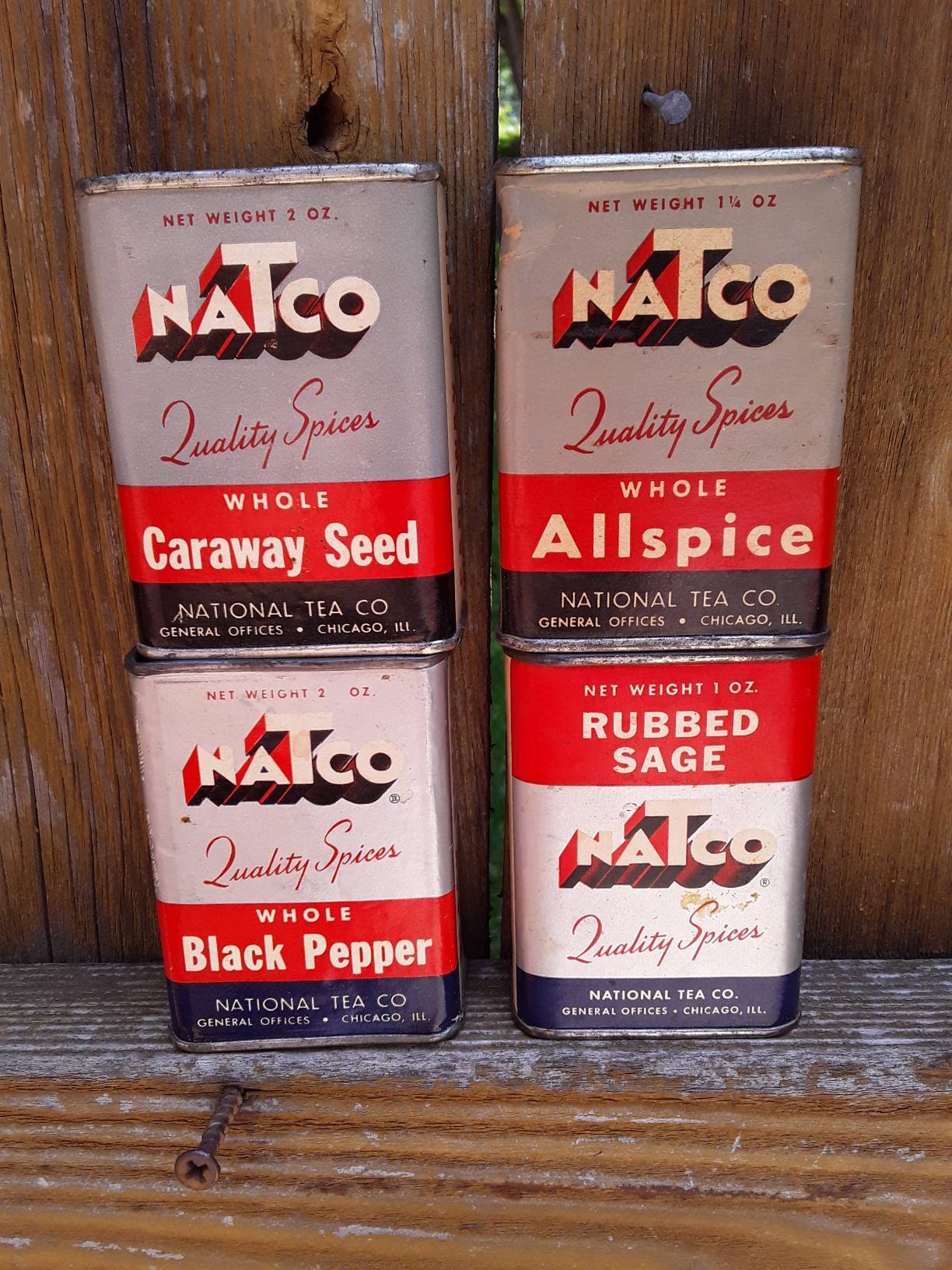 Vintage Spice Containers Lot Of 4 Cardboard Tin Tops Bottoms Etsy