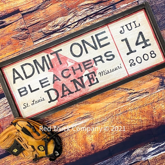 Personalized Vintage Sports Ticket Etsy