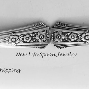 Spoon Bracelet "Fortune" Handmade Antique Jewelry Recycled Silverware Fork Bracelet Flatware Jewelry Silver Bracelet-522