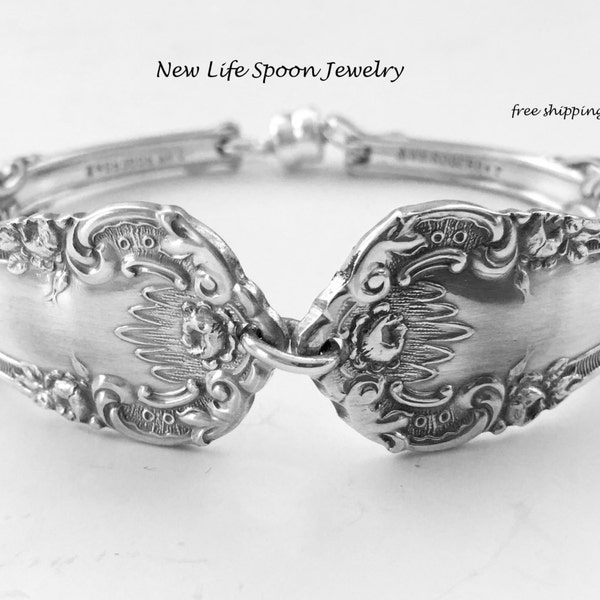 Spoon Bracelet "Yale" Recycled Vintage Silverware Handmade Gift Spoon Ring Fork Jewelry Christmas Gift Silver Jewelry Gift For Her-249