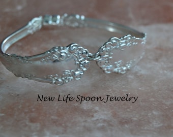 Spoon Bracelet "Chalice" Vintage Handmade Mother's Day Wedding Gift Fork Jewelry Silverware Bracelet Fork  Jewelry Antique Bracelet-198