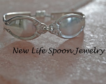 Spoon Bracelet "Precious Mirror" Silver Bracelet Spoon Jewelry Vintage Jewelry Antique Flatware Spoon Handles Fork Jewelry--38