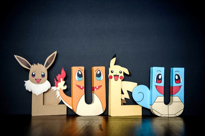 Pokemon PAPER MACHE Letters cost is per letter image 7