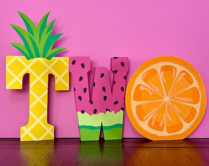 Twotti Frutti tutti Frutti WOODEN Letters Cost is for the Etsy