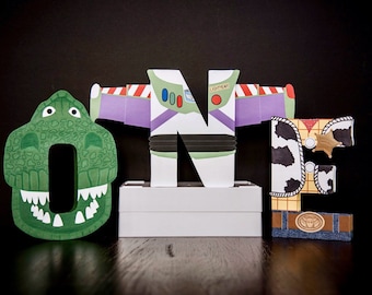 Toy Story Paper Mache Milestone Letters - cost is for the word ONE or TWO