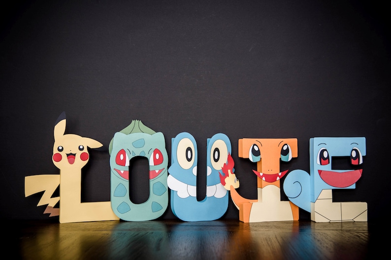 Pokemon PAPER MACHE Letters cost is per letter image 3