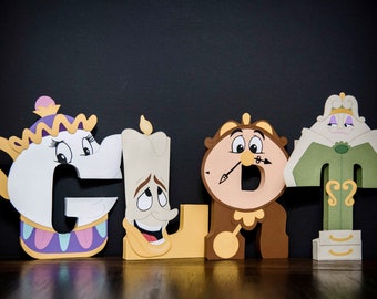 Beauty and the Beast WOODEN Letters - cost is per letter