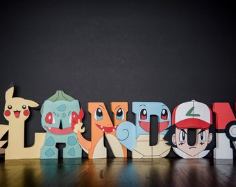 Pokemon WOODEN Letters - cost is per letter