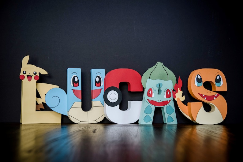 Pokemon PAPER MACHE Letters cost is per letter image 1