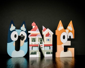 IN STOCK Bluey Wooden Milestone Letters - cost is for the word ONE