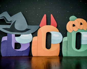 IN STOCK Among Us Wooden Letters - cost is for the word BOO