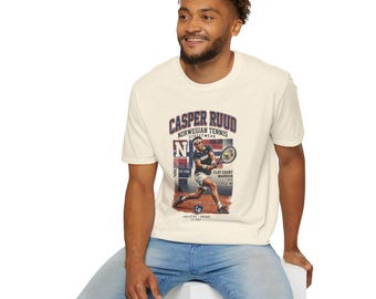Casper Ruud Norwegian Tennis Player Graphic T-Shirt | Vintage Sports Poster