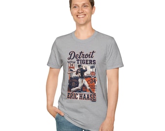 Detroit Tigers Eric Haase Baseball T-Shirt | Vintage Player Graphic
