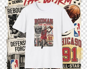 Dennis Rodman The Worm T-Shirt | Vintage Chicago Bulls Basketball Jersey 91