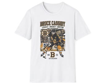 Bruce Cassidy Hockey Player T-Shirt | Boston Bruins Retro Design