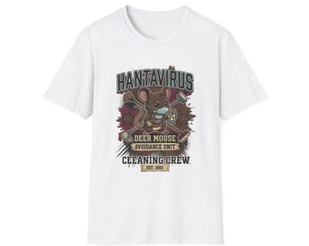 Hantavirus Deer Mouse Cleaning Crew T-Shirt | Vintage Pest Control Graphic