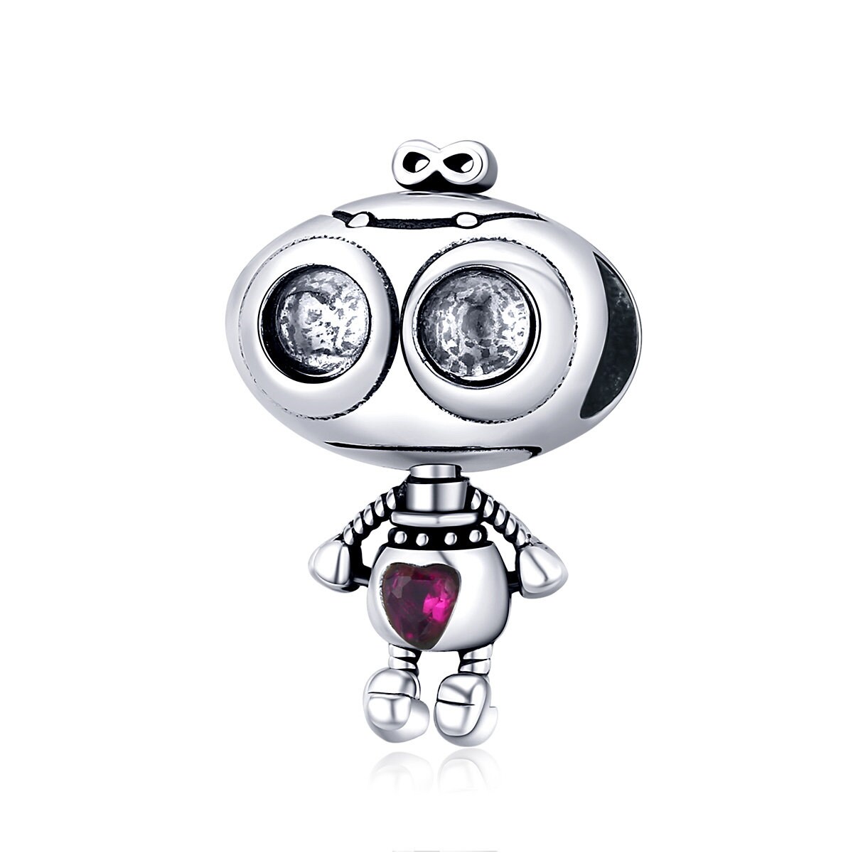 Sterling 925 silver charm the robot bead pendant fits Pandora Etsy