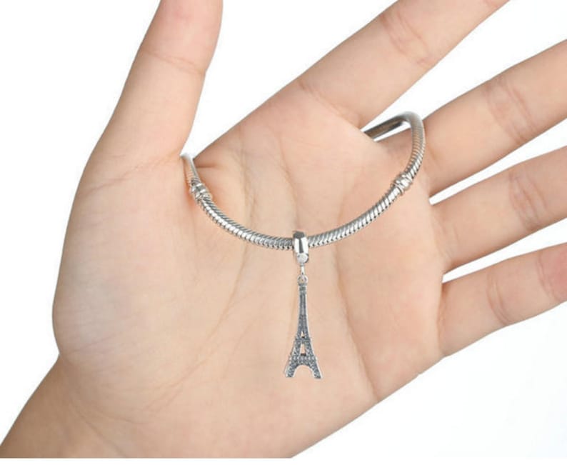 Sterling 925 Silver Charm Eifel Tower Bead Pendant Fits Etsy